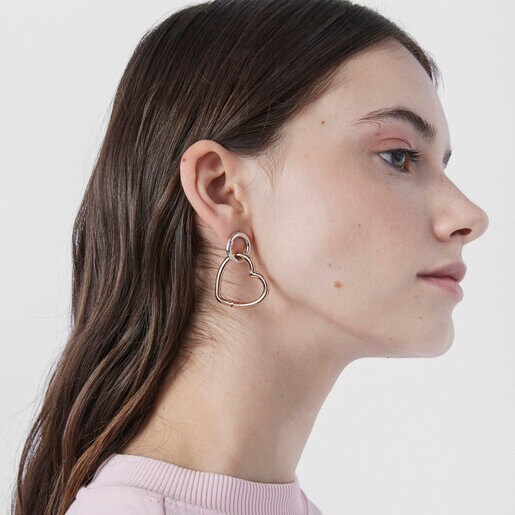 Среднее кольцо с сердечком Hold из розового вермеля