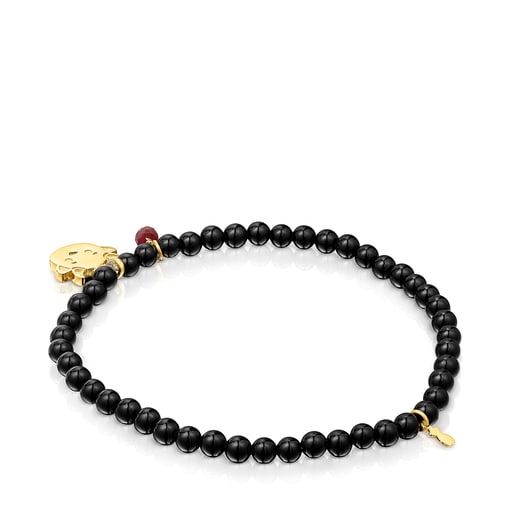 Chinese New Year Ox Bracelet in Vermeil silver and Onyx