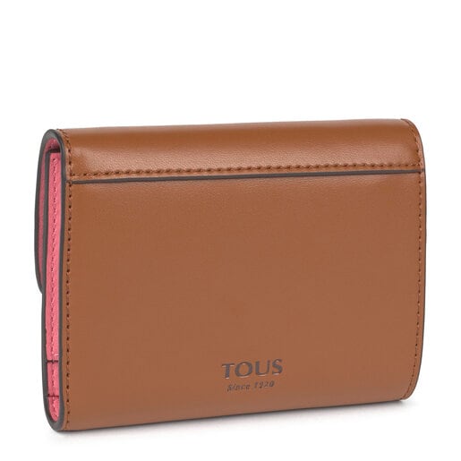 Small brown and pink Audree Wallet