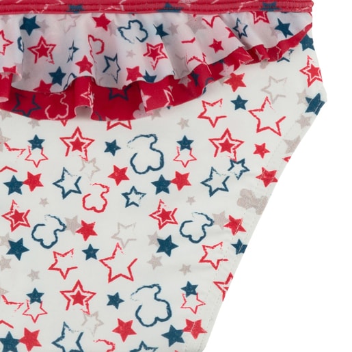 Braguita playa con volante Stamp Blanco