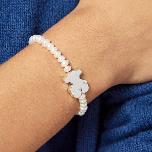 Pearls TOUS Sweet Dolls Bracelet with Silver Bear motif