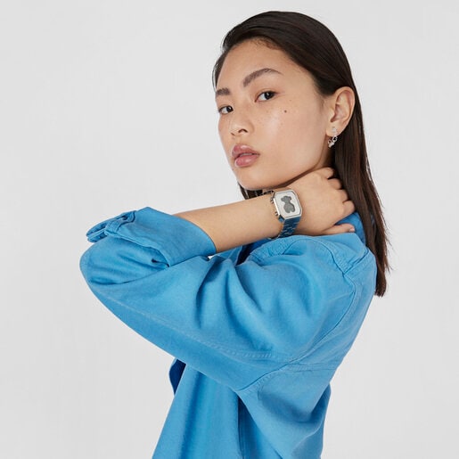 Reloj digital D-Bear SQ de acero