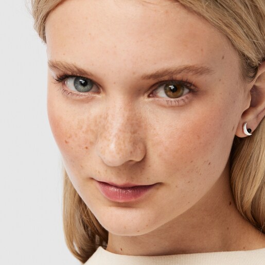 עגילי ירח Magic Nature מכסף עם אוניקס