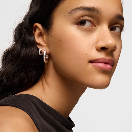 Silver Duna Tube Earrings