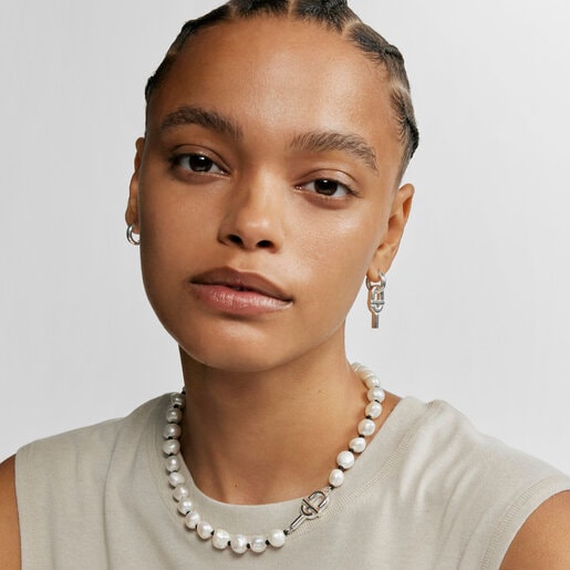 Collar de nylon negro con perlas cultivadas 44 cm TOUS MANIFESTO