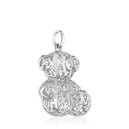 26 mm silver openwork bear Pendant Bold Bear