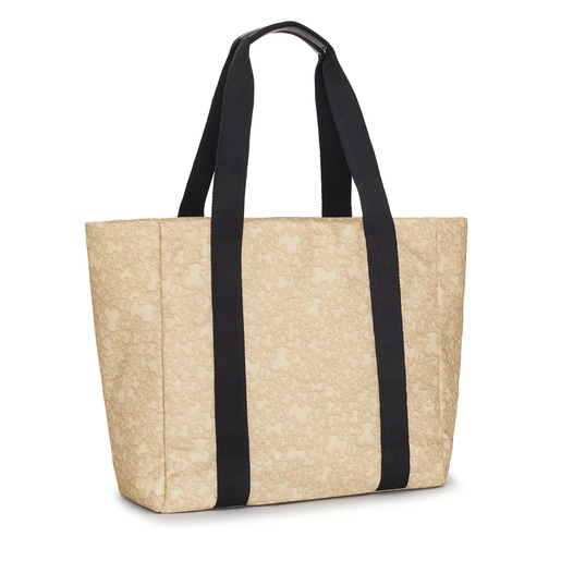 Large beige nylon Kaos Mini Evolution Tote bag