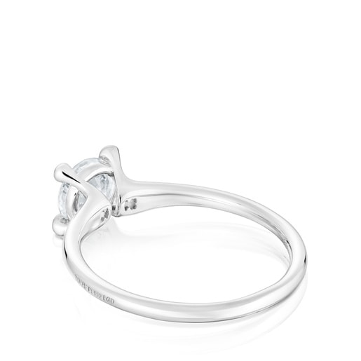 Anell solitari de platí amb diamant creat al laboratori 0,70 ct Shine LGD