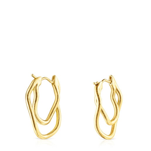 Aretes con baño de oro 18 kt sobre plata Hav