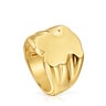 19 mm bear Signet ring with 18 kt gold plating over silver Sweet Dolls