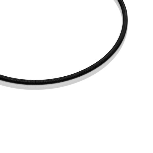 Halskette Mesh Tube aus schwarzem IP-Stahl, 4 mm
