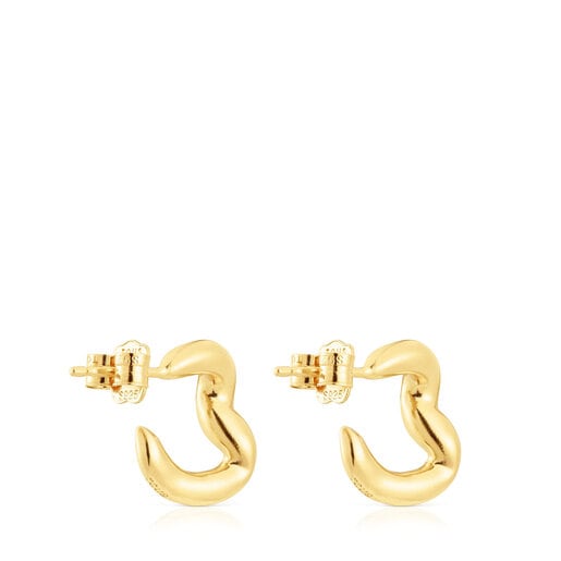 Pendientes aro con baño de oro 18 kt sobre plata New Hav