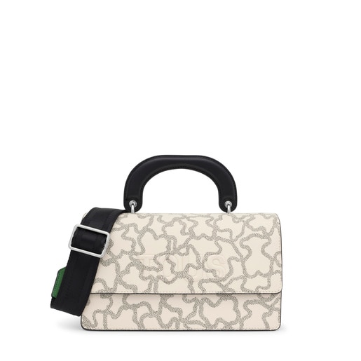 Kaos Icon taupe and green medium Crossbody bag with flap
