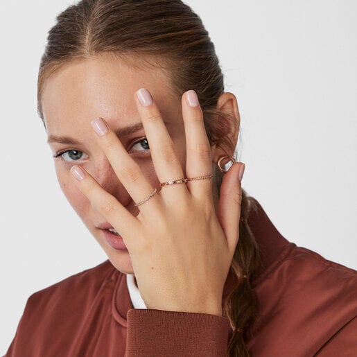 Сет колец Ring Mix из серебра высшей пробы, вермеля и розового вермеля