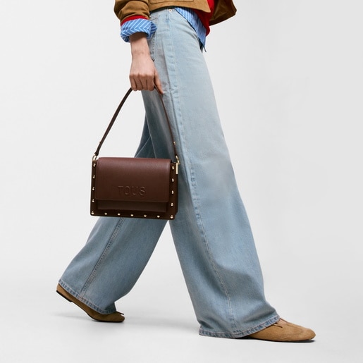 Medium brown Crossbody bag TOUS Audree Studs