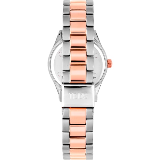 Relógio analógico com bracelete em aço e aço IPRG rosado TOUS T-Bear Kdt