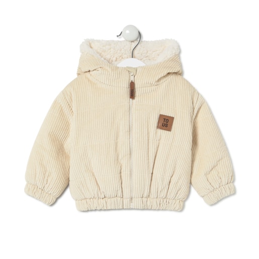 Corduroy coat in Brown ecru