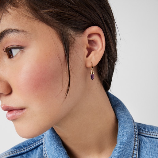 Boucles d’oreilles TOUS Good Vibes en Argent Vermeil et Améthyste