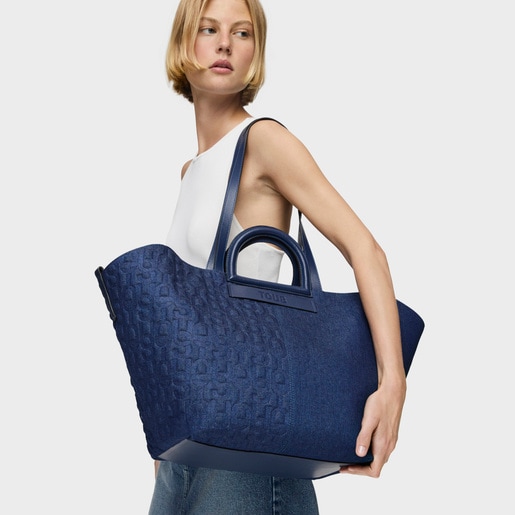 Große One-Shoulder-Tasche TOUS Afterlife in Blau