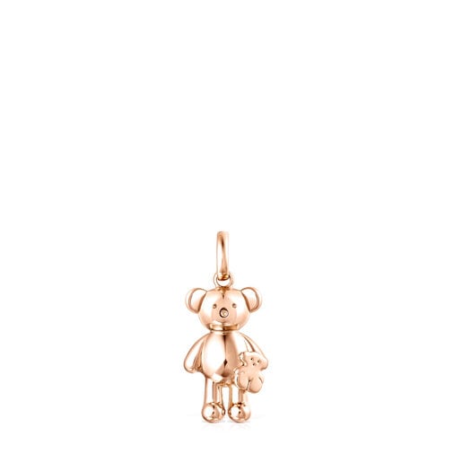 Pendentif Teddy Bear ourson en Argent Vermeil Rosé