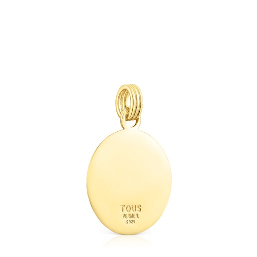 Penjoll amb bany d'or 18 kt sobre plata óssos 18 mm St. Tropez Disco
