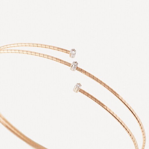 Gold Spiral bracelet with three diamonds TOUS ATELIER | TOUS