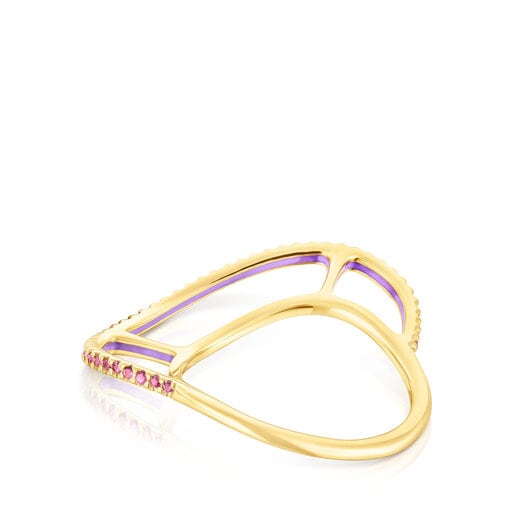 Silver vermeil Gregal ring with rhodolites | TOUS