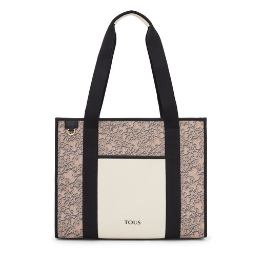 Large taupe TOUS Kaos Mini Evolution Amaya Shopping Bag | TOUS