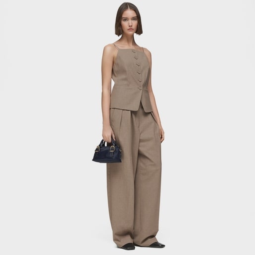 ネイビーブルーのスモールボーリングバッグ TOUS Buckles Soft