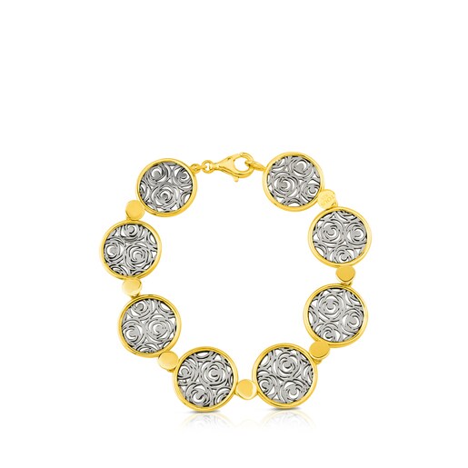 Pulsera Rosa d'Abril con baño de oro 18 kt sobre plata