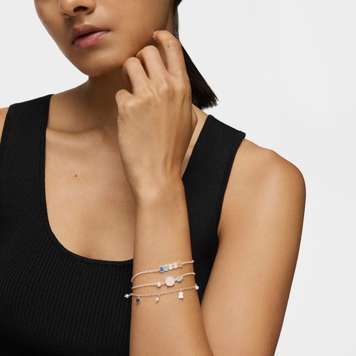 Mini Color Bracelet in Silver with Gemstones