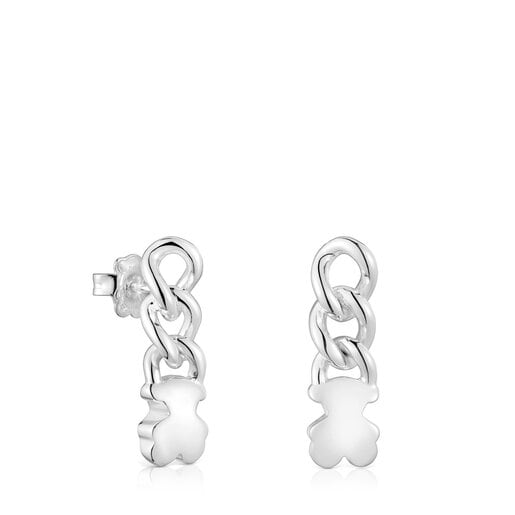 Short silver bear Earrings Bold Motif