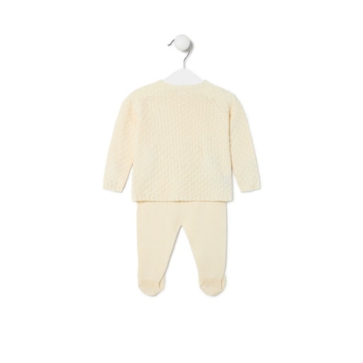 Conjunto de punto de bebé Tricot crudo