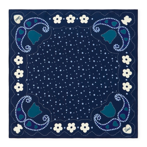 Square navy blue Scarf TOUS Motifs Paisley