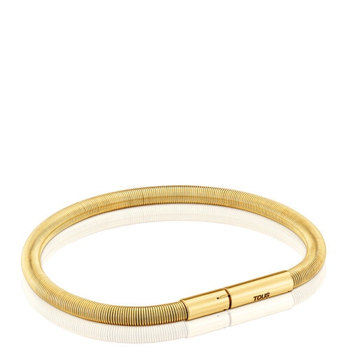 Mesh Tube gold colored IP steel Bracelet 17.5 cm