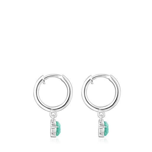 Cool Color earrings in silver and amazonite | TOUS