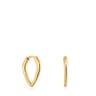 Short, pointed Hoop earrings in 18 kt gold plating over silver TOUS Basics