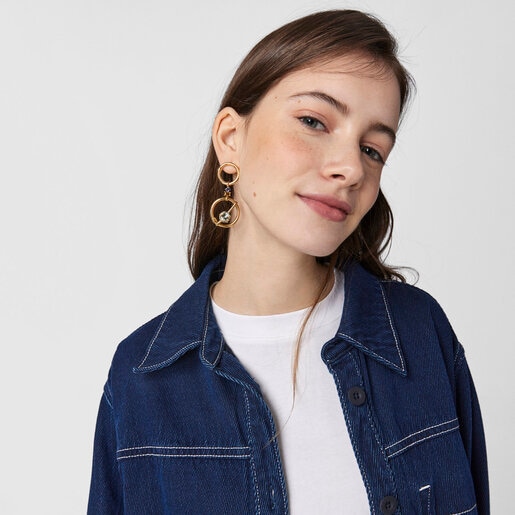 Silver vermeil Hold Pendant with iolite and citrine