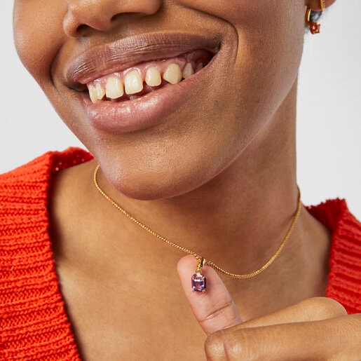 TOUS Vibrant Colors Pendant with amethyst and colored enamel