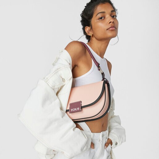 תיק כתף TOUS Halfmoon בצבע ורוד