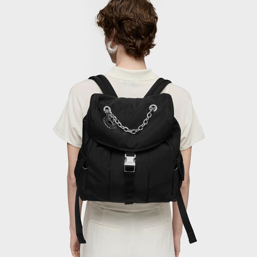 Large black Backpack TOUS Jane Soft