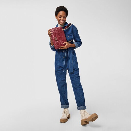 Средняя бордовая сумка-кроссбоди Kaos Dream с клапаном