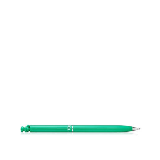 Grünfarbener Bold Bear Kugelschreiber, verchromt