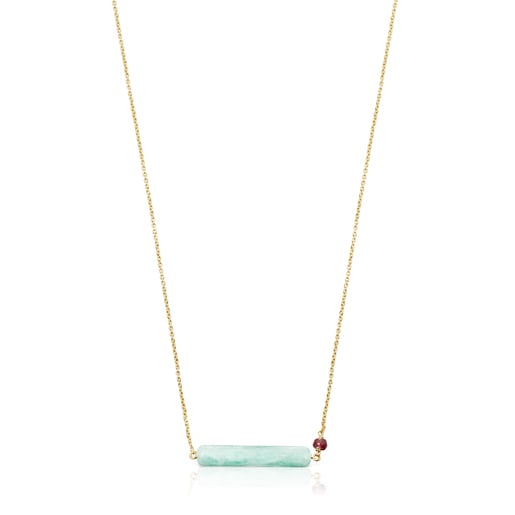 Gold, amazonite and ruby Vita necklace | TOUS