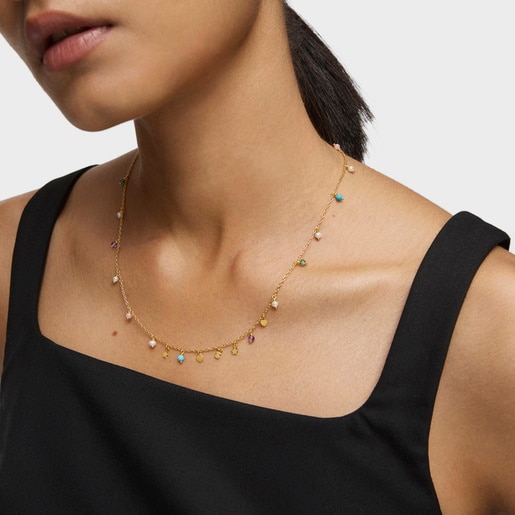 Silver Vermeil Cool Joy Necklace with Gemstones