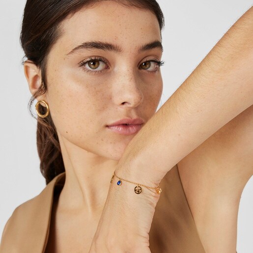 Pulsera medallas y gemas con baño de oro 18 kt sobre plata Tamara Falcó X TOUS