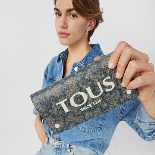 Medium black and mauve Kaos Legacy Flat wallet