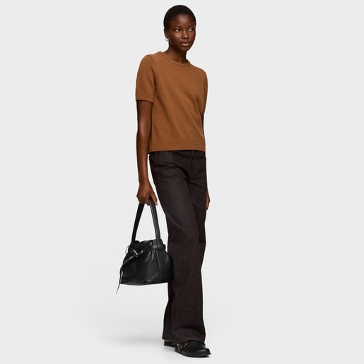 Medium black leather Shoulder bag TOUS Hold