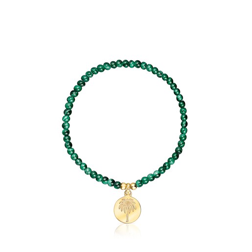 Silver vermeil National Day Bracelet with malachite