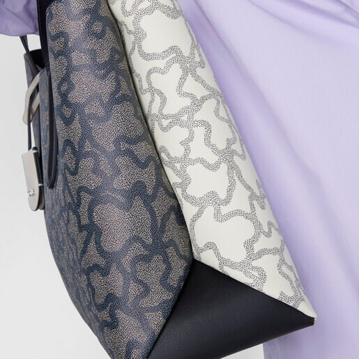 Large black and white Kaos Icon Shopping bag